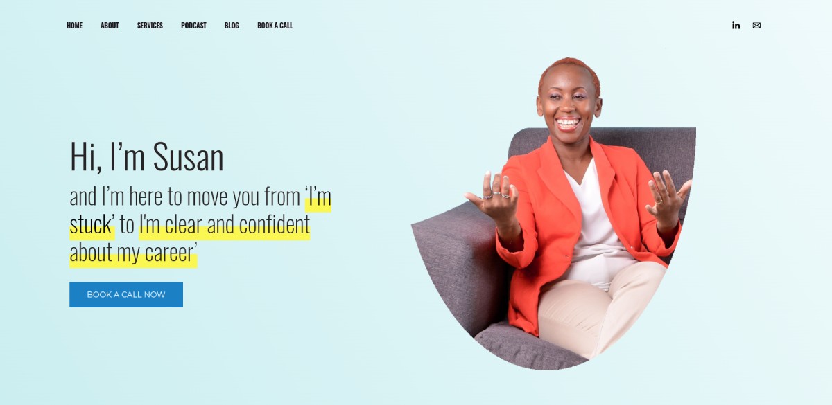 Susan Kiamba, Career Coach Website Design